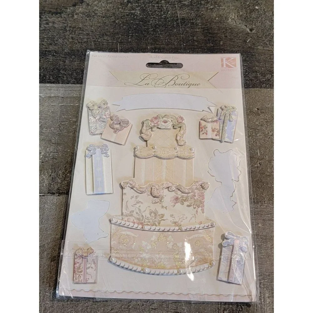 La Boutique cake wedding present sticker‎ stationery set